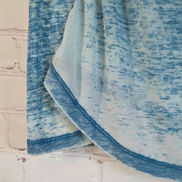 Y2K San Jose Sharks Hockey Long Sleeve Tie Front Blue Gray Top Shirt Womens Sz S - Picture 5 of 14